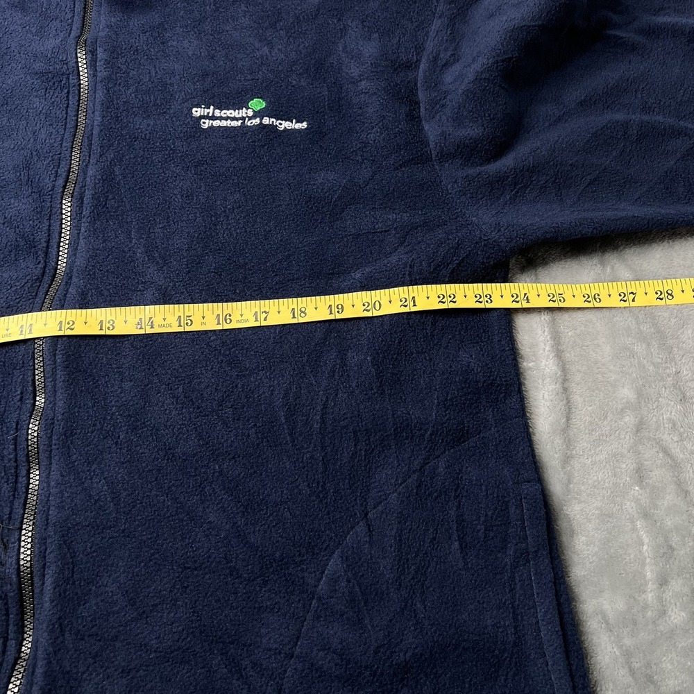 Girl Scouts Jacket Women Size XL Navy Blue Fleece Full Zip Vintage Made In USA - Picture 4 of 6
